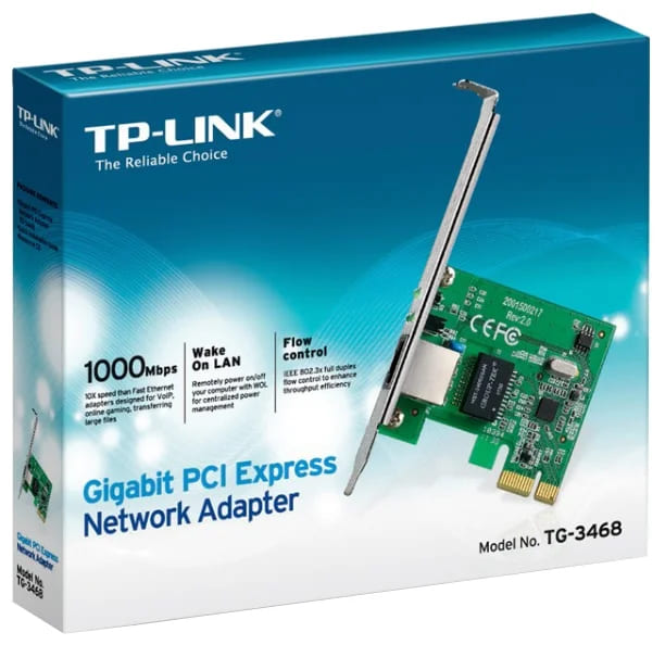 картинка Сетевая карта PCI-Ex1 TP-Link TG-3468 v2.x 10/100/1000Mbps  от магазина Альфанит в Кунгуре
