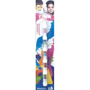 картинка Мелки для грима, 6 цв, металлик, для лица, DeVente, 8078721 от магазина Альфанит в Кунгуре