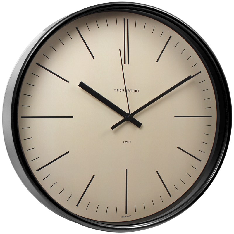 картинка Часы настенные 30*30*5 см, круглые, черная рамка, Troyka,  77770742 от магазина Альфанит в Кунгуре