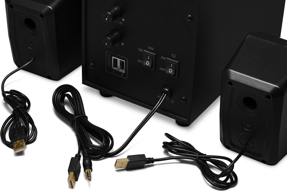 картинка Акустическая система 2.1 Redragon Toccata, 11Вт, USB, черный, RGB подсветка, 78149 от магазина Альфанит в Кунгуре