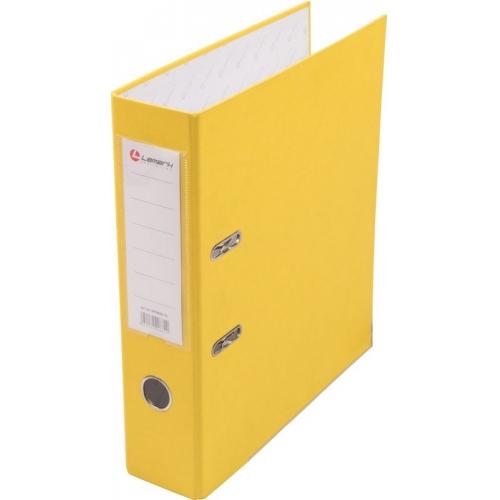 картинка Папка-регистратор, А4, корешок 75 мм, до 600 л, картон, желтый, с карманом, Lamark, AF0600-YL от магазина Альфанит в Кунгуре
