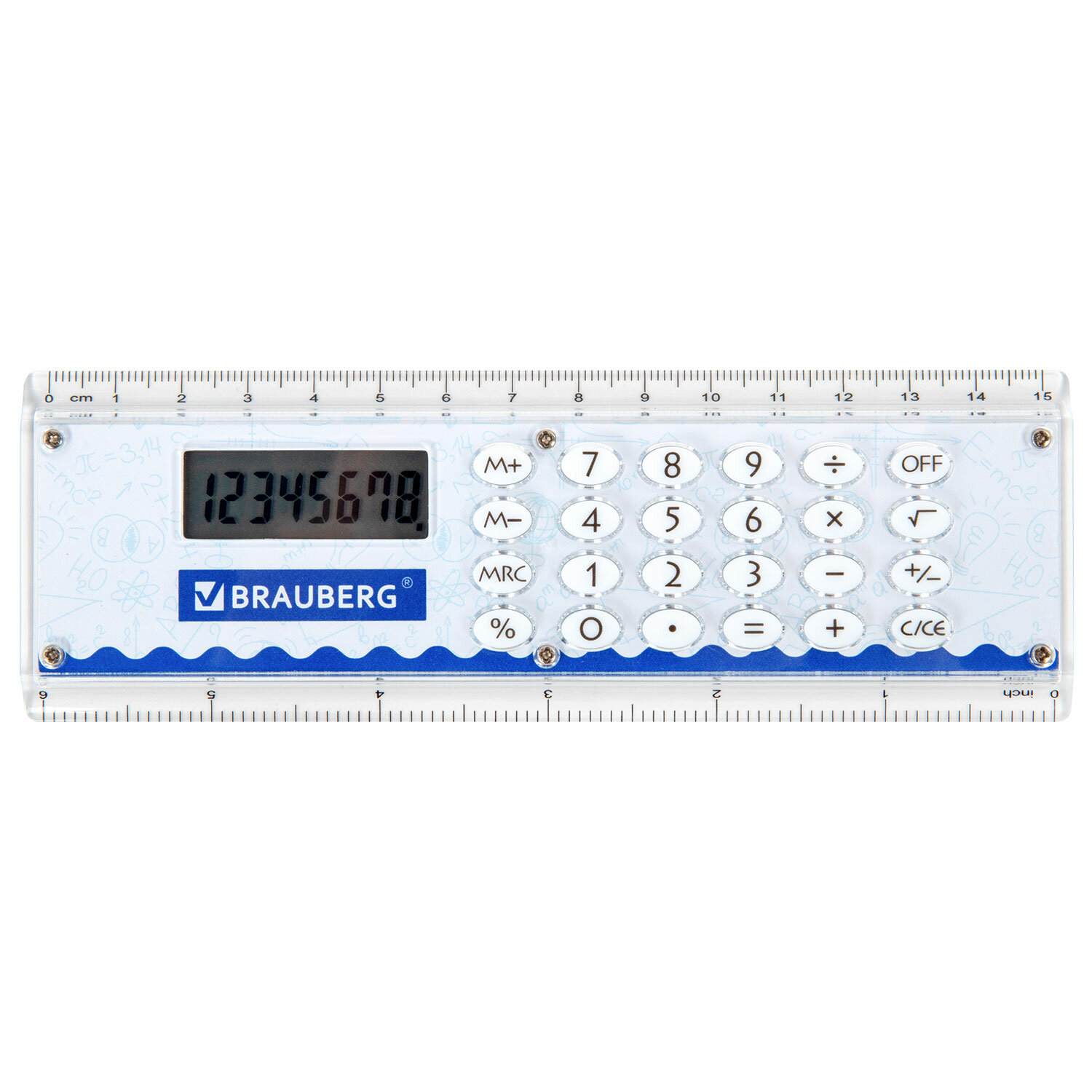 картинка Калькулятор настольный, 8 разрядов, 16*5 см, с линейкой, "DC-107", BRAUBERG, 271727 от магазина Альфанит в Кунгуре