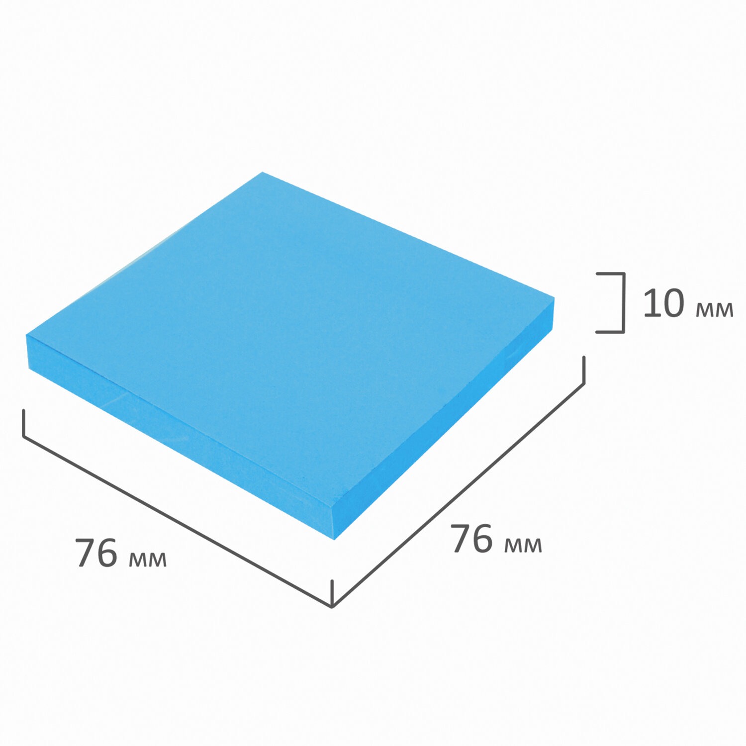 картинка Бумага для заметок с клеевым краем, 7,6*7,6 см, 90 л, голубой неон, BRAUBERG, 111348 от магазина Альфанит в Кунгуре