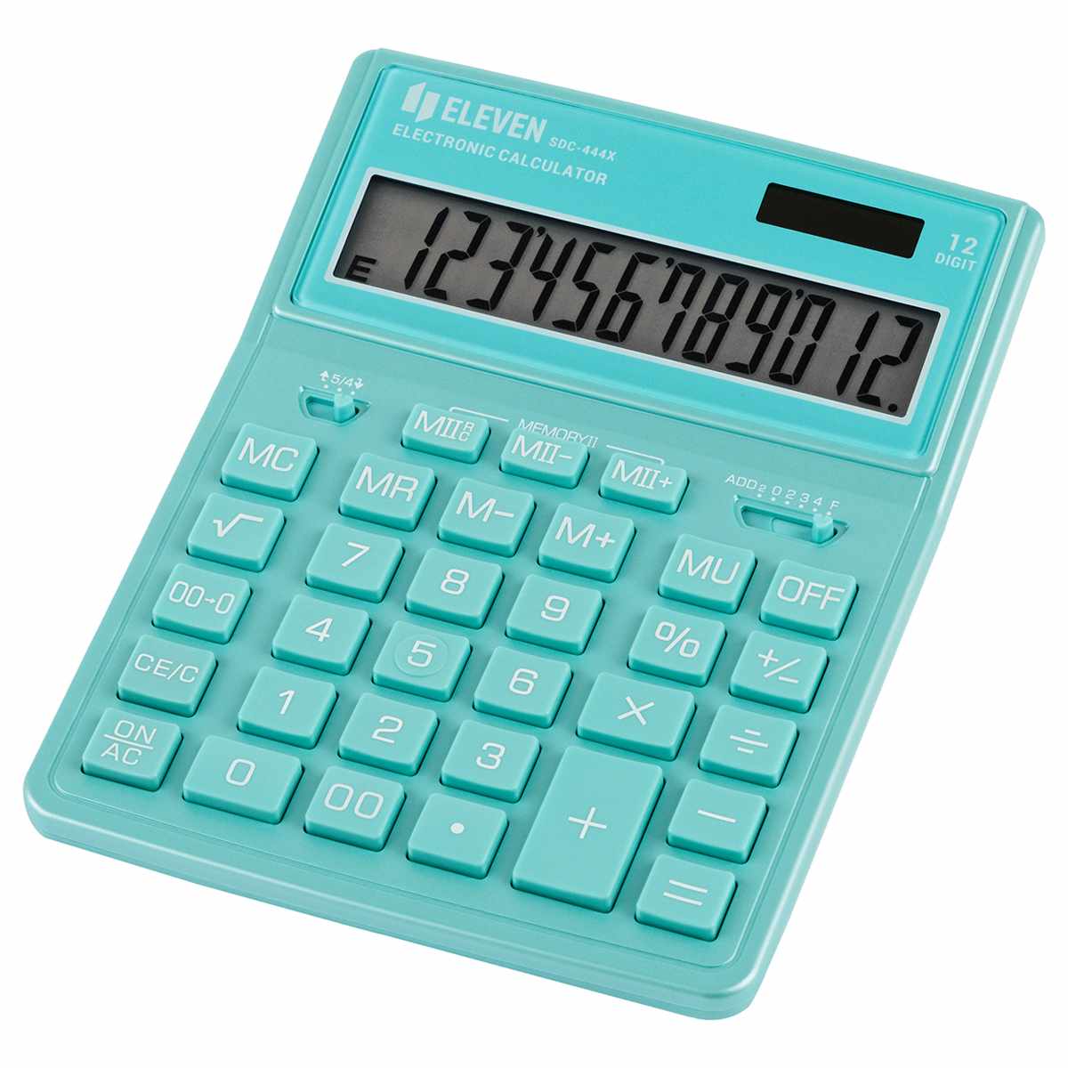 картинка Калькулятор настольный, 12 разрядов, 15,5*20,4*3,3 см, двойное питание, "SDC-444X-GN", Eleven от магазина Альфанит в Кунгуре
