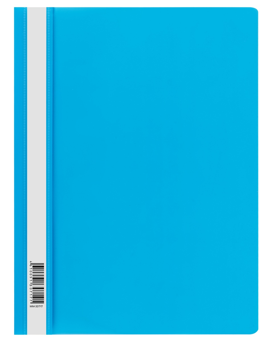 картинка Папка-скоросшиватель с прозрачным верхом, А4, 160 мкм, пластик, голубой, СТАММ, ММ-30717 от магазина Альфанит в Кунгуре