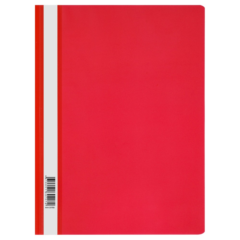 картинка Папка-скоросшиватель с прозрачным верхом, А4, 120 мкм, пластик, красный, СТАММ, ММ-30707 от магазина Альфанит в Кунгуре