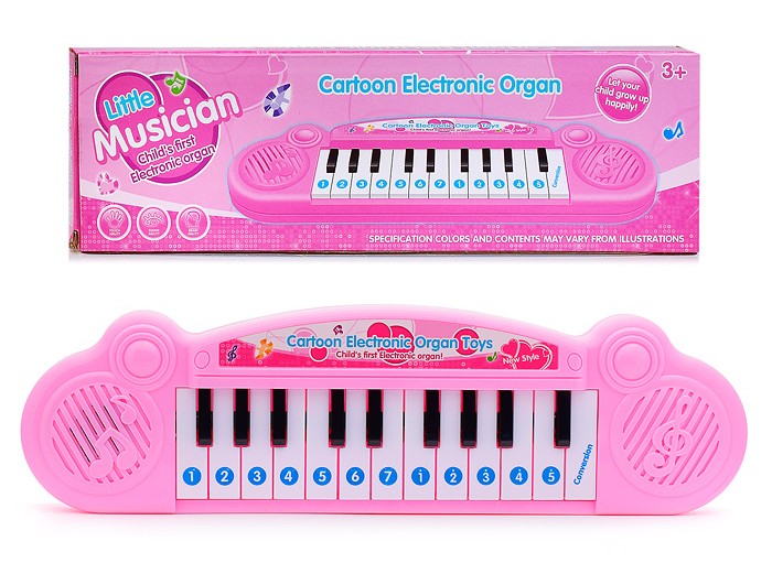 картинка Пианино детское, 32 см, звук, пластик, розовый, D0069 от магазина Альфанит в Кунгуре
