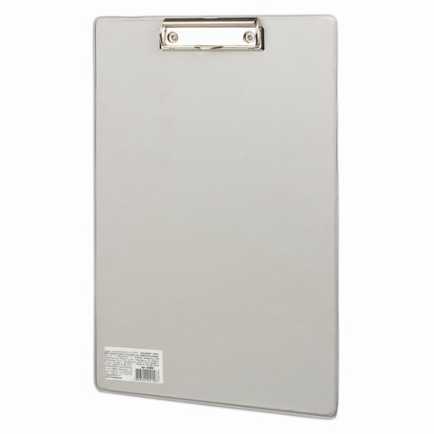 картинка Доска-планшет с верхним прижимом, А4, картон с покрытием ПВХ, серый, "Comfort", BRAUBERG, 222661 от магазина Альфанит в Кунгуре