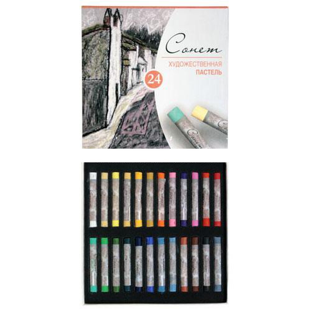 картинка Пастель сухая мягкая, 24 цв, 24 шт, художественная, Сонет, 7141224 от магазина Альфанит в Кунгуре