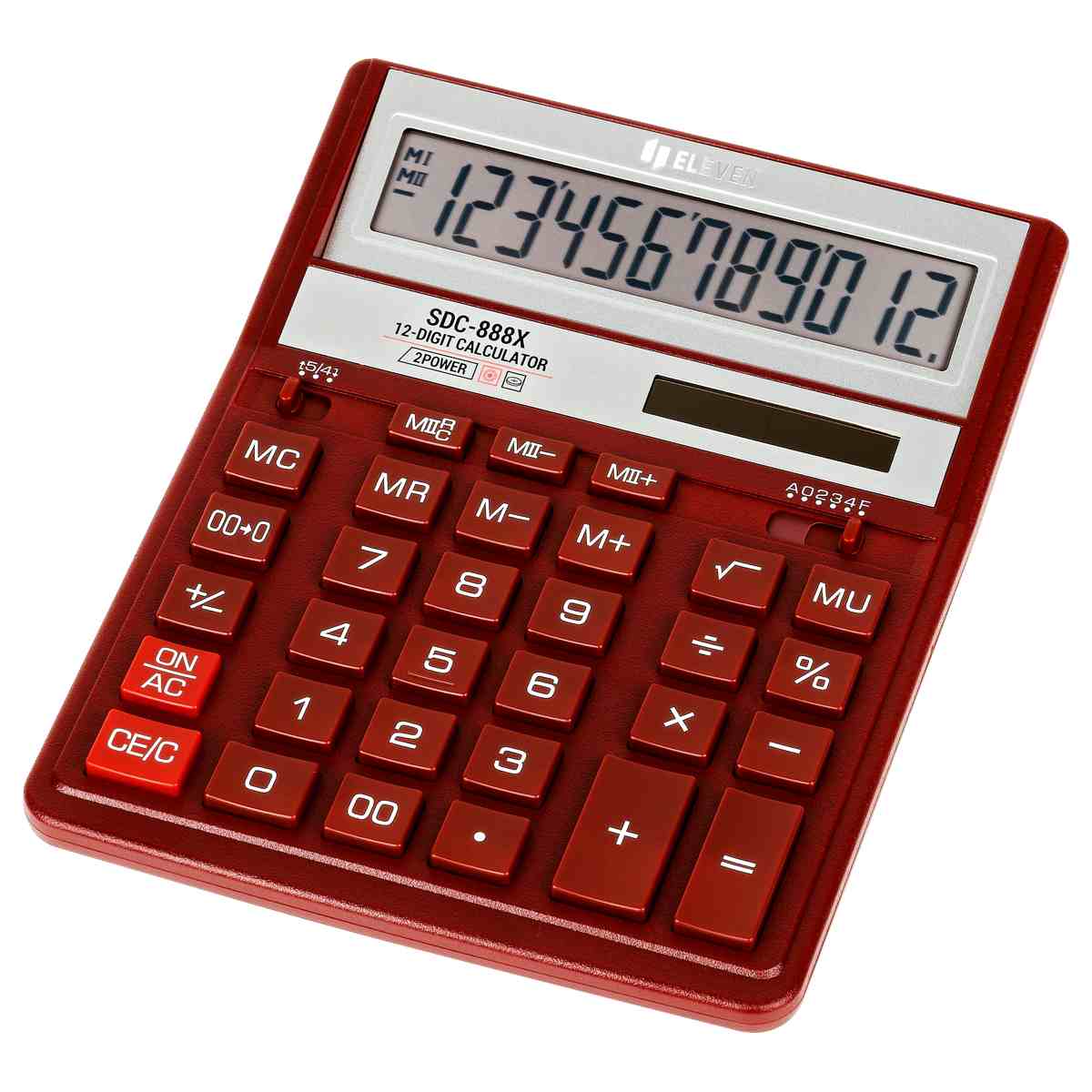картинка Калькулятор настольный, 12 разрядов, 15,8*20,3*3 см, двойное питание, красный, "SDC-888X-RD", Eleven от магазина Альфанит в Кунгуре