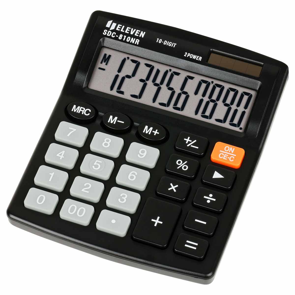 картинка Калькулятор настольный, 10 разрядов, 12,7*10,7*2 см, двойное питание, черный, "SDC-810NR", Eleven от магазина Альфанит в Кунгуре