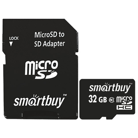 картинка Карта памяти micro-SDHC SmartBuy 32 GB Class 10, с адаптером от магазина Альфанит в Кунгуре