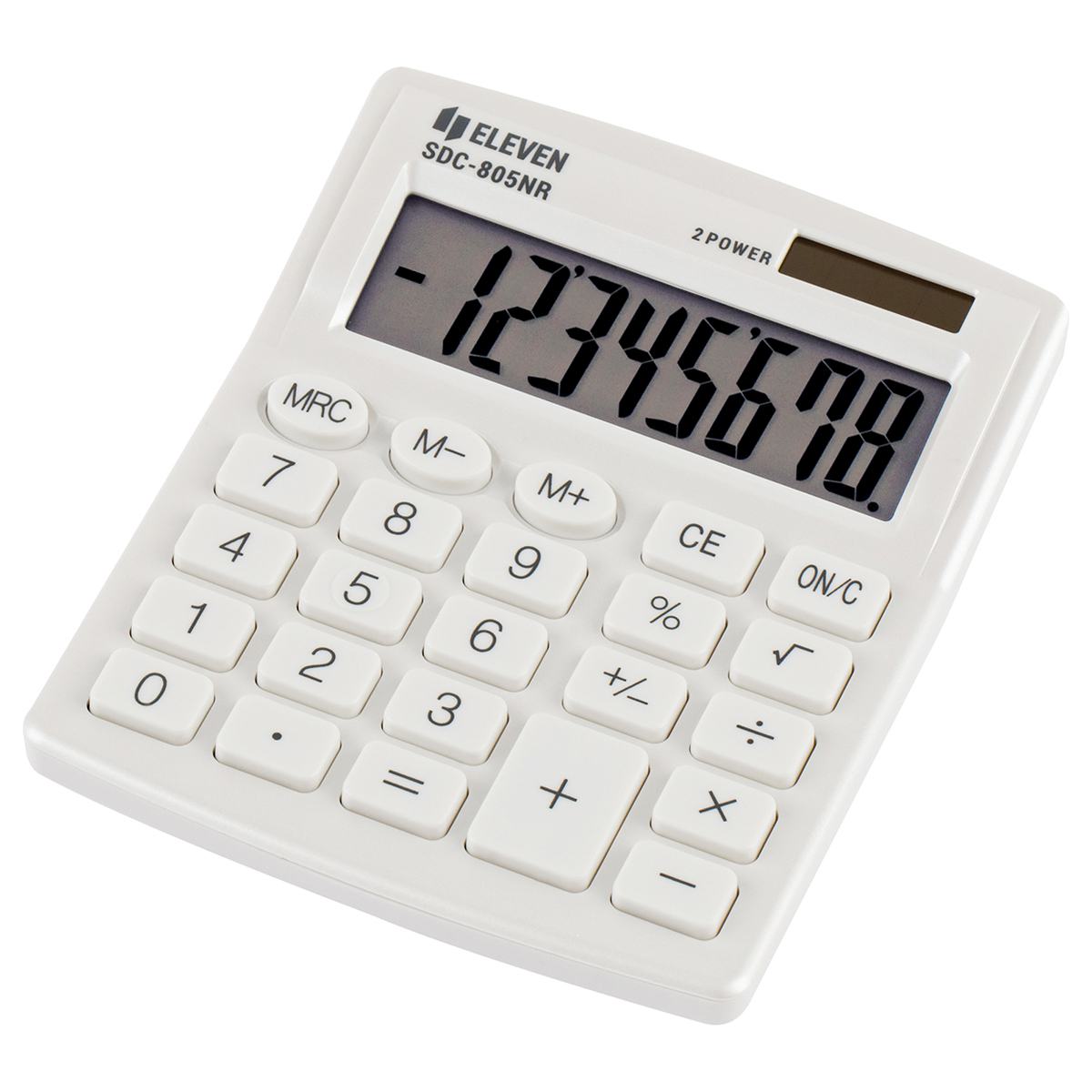 картинка Калькулятор настольный, 10 разрядов, 12,7*10,5*2 см, двойное питание, белый, "SDC-810NR-WH", Eleven от магазина Альфанит в Кунгуре