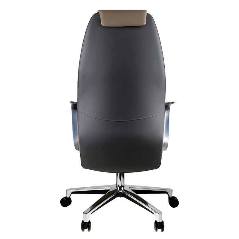 картинка Кресло руководителя Helmi "HL-E35 Synchro Lux", до 150 кг, экокожа, серый, 323016 от магазина Альфанит в Кунгуре
