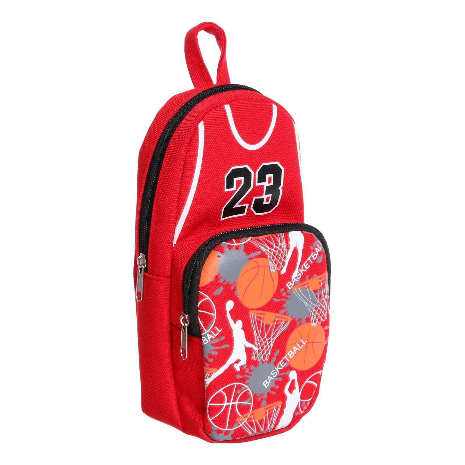 картинка Пенал корпусный, красный, 2 кармана, "Звезда баскетбола", Calligrata, 9382516/01 от магазина Альфанит в Кунгуре