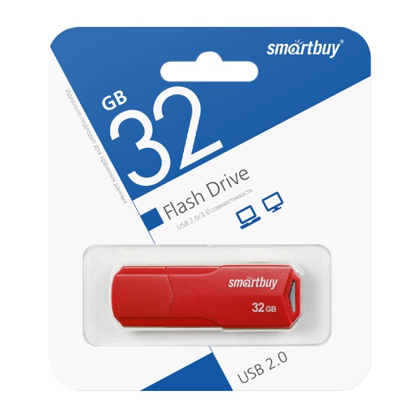 картинка Флеш-диск SmartBuy 32 GB, Clue, красный, SB32GBCLU-R от магазина Альфанит в Кунгуре