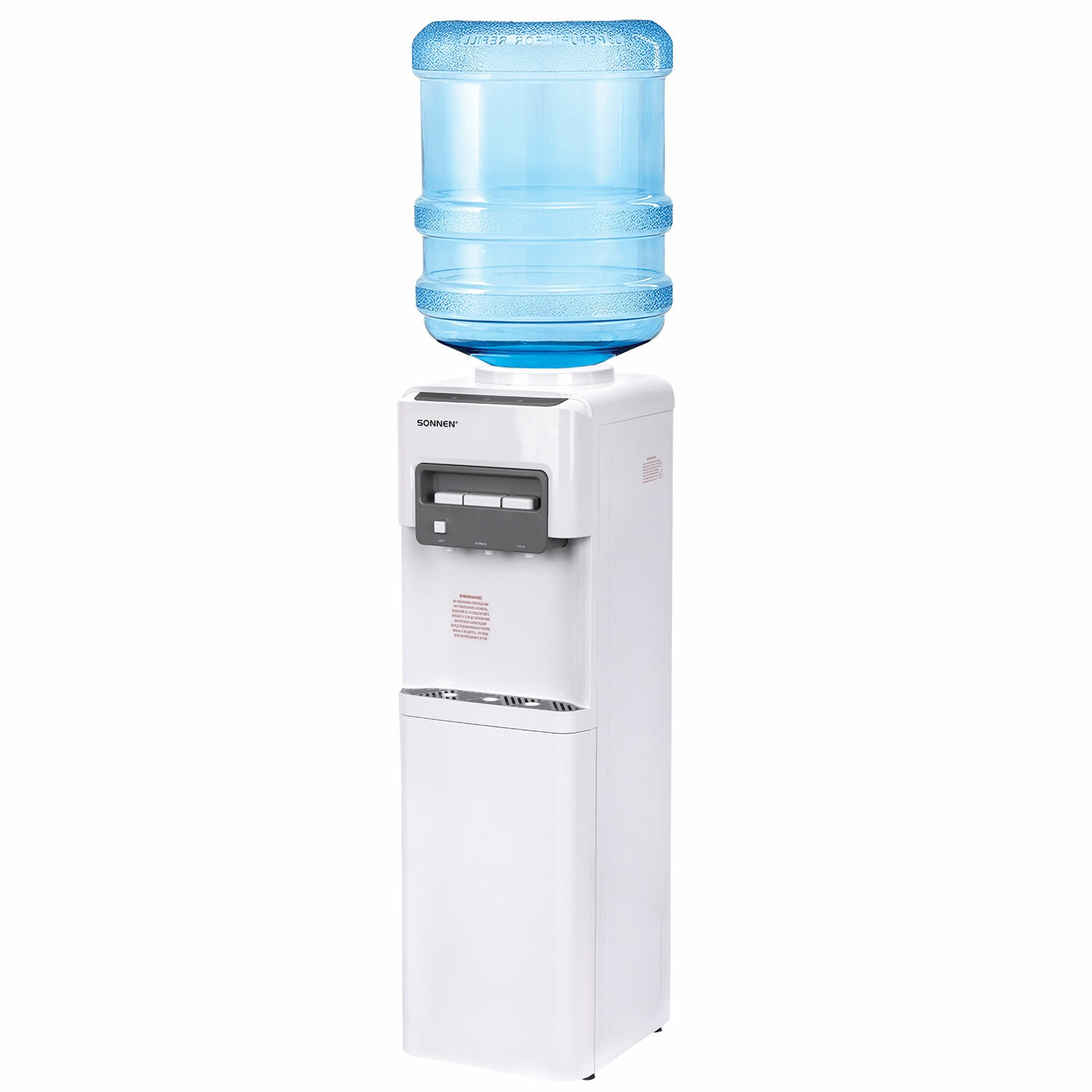 картинка Кулер для воды, напольный, 3 крана, белый, нагрев/охлаждение, SONNEN FSC-03AC, 455419 от магазина Альфанит в Кунгуре