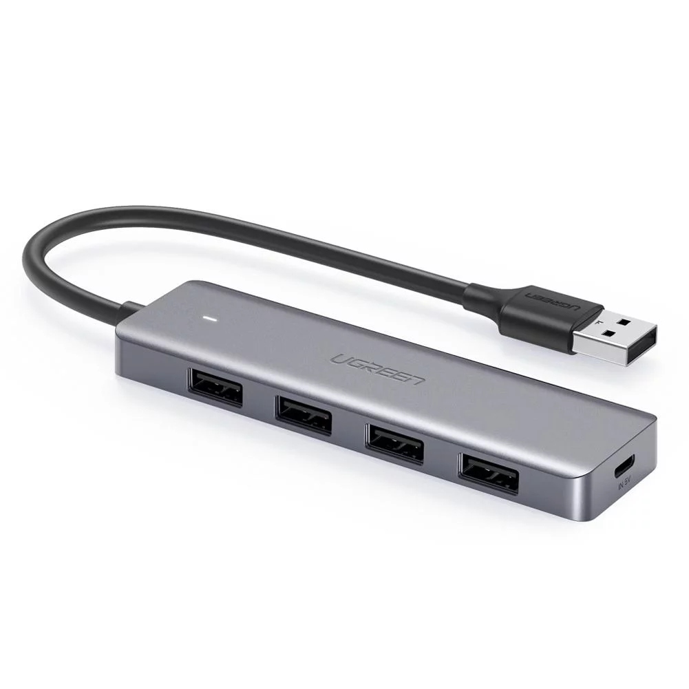 картинка Разветвитель Ugreen CM219, USB 3.0, 4 порта, серый, 50985 от магазина Альфанит в Кунгуре