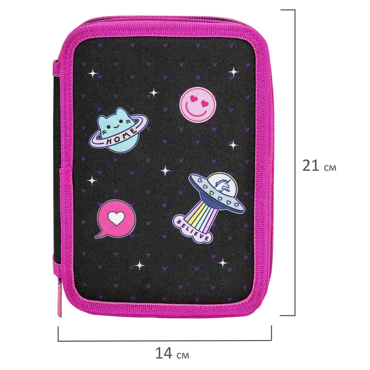 картинка Пенал 3 отделения, 21*14 см, полиэстер, "Space sweets", BRAUBERG, 272332 от магазина Альфанит в Кунгуре
