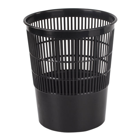 картинка Корзина для мусора 14 л, пластик, черный, сетчатая, BRAUBERG, 237003 от магазина Альфанит в Кунгуре