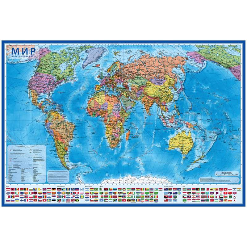 картинка Карта мира, 1:55 млн, 59*40 см, с ламинацией, политическая, интерактивная, Globen, КН043 от магазина Альфанит в Кунгуре