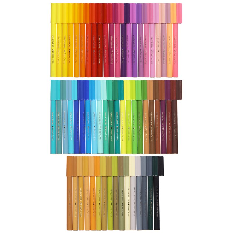 картинка Фломастеры, 60 цв, 60 шт, круглый корпус, смываемые, "Connector", Faber-Castell, 155560 от магазина Альфанит в Кунгуре