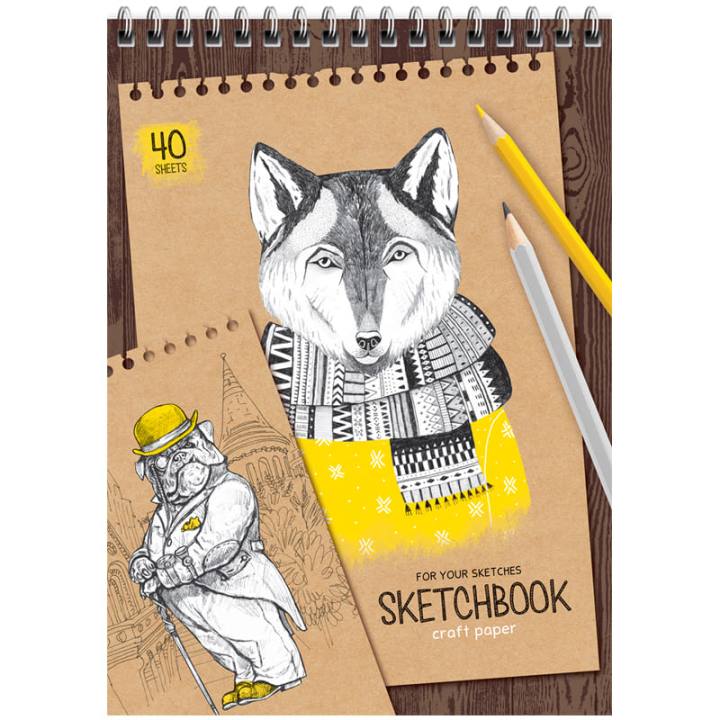 картинка Скетчбук, А5, 40 л, 80 г/м2, спираль, крафт, "Craft style", ArtSpace, СкA540грв_38355 от магазина Альфанит в Кунгуре