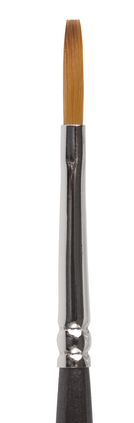 картинка Кисть художественная № 2, синтетика, плоская, короткая ручка, BRAUBERG, 200696 от магазина Альфанит в Кунгуре