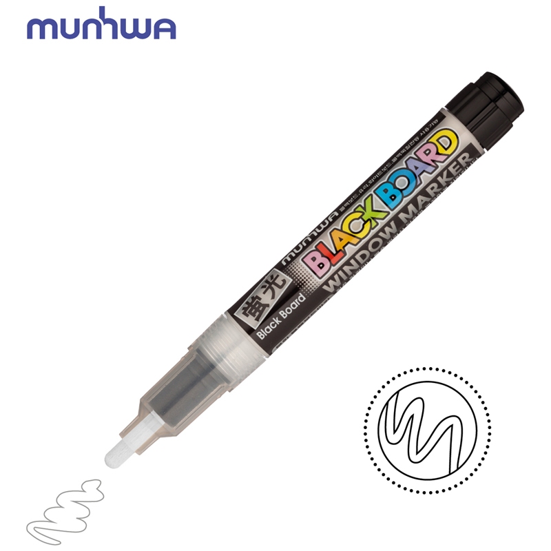 картинка Маркер меловой, 3 мм, белый, водная основа, "lack Board Marker", MunHwa, ВМ-05 от магазина Альфанит в Кунгуре