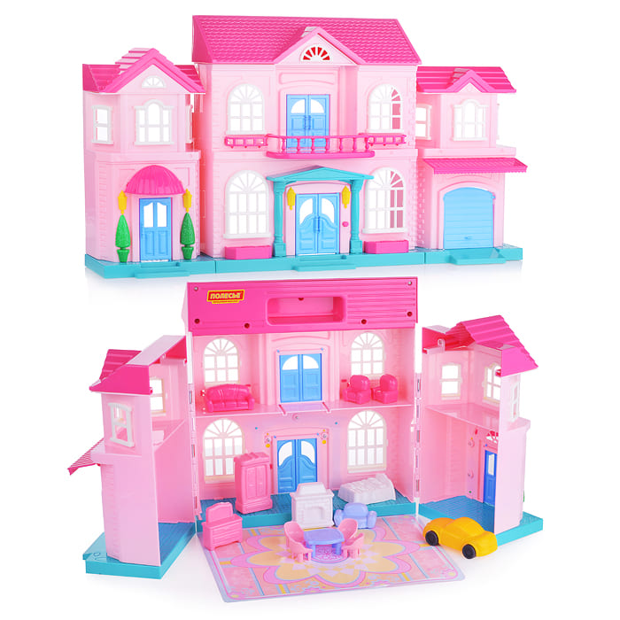 картинка Дом для кукол, 14 дет, комплект мебели, автомобиль, "София", 78018 от магазина Альфанит в Кунгуре