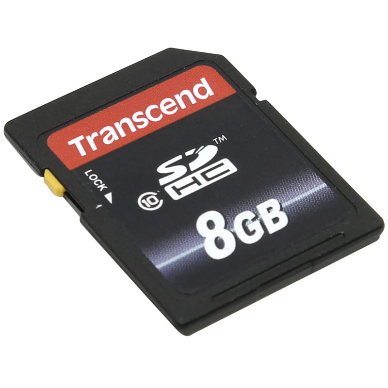 картинка Карта памяти SDHC Transcend 8 GB Class 10, TS8GSDHC10 от магазина Альфанит в Кунгуре
