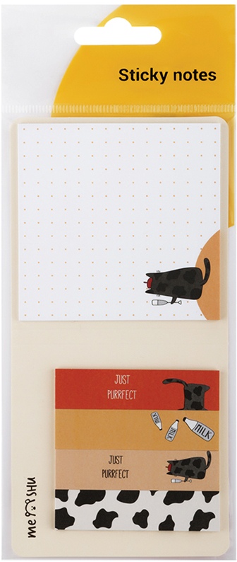 картинка Закладки-флажки самоклеящиеся, 7,4*7,4; 6*1,5 см, 25 л, бумага, с блоком, "Right cat", MESHU, MS_87576 от магазина Альфанит в Кунгуре