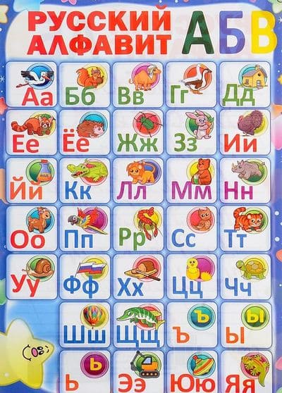 картинка Плакат обучающий, А5, "Русский алфавит", Принтбук от магазина Альфанит в Кунгуре