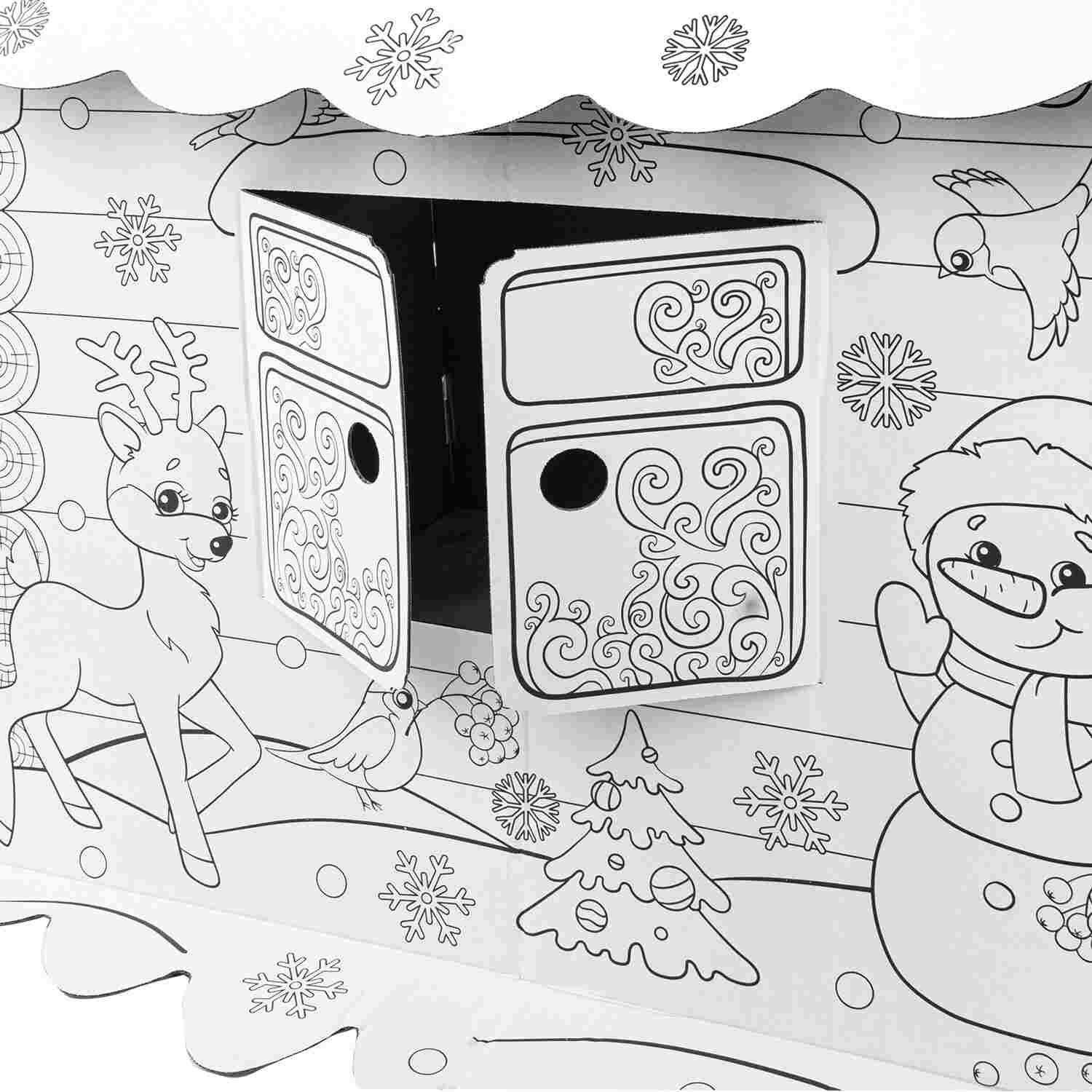 картинка Дом-раскраска, 130 см, картон, "Новогодний", BRAUBERG KIDS, 880365 от магазина Альфанит в Кунгуре