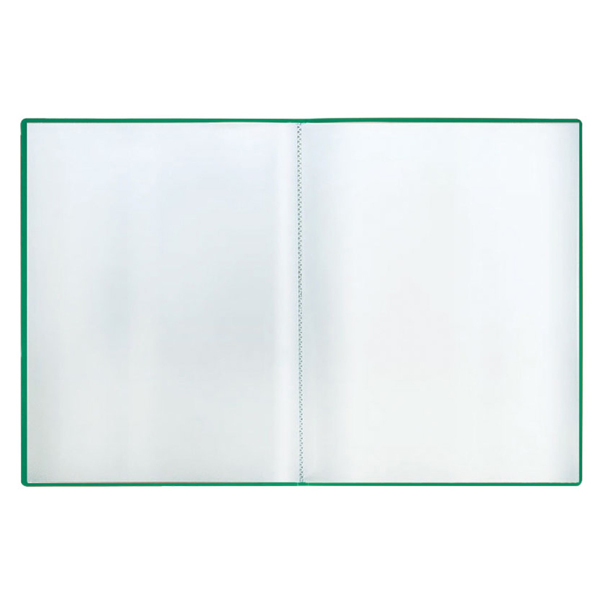 картинка Папка 40 файлов, А4, 500 мкм, корешок 21 мм, пластик, зеленый, СТАММ, ММ-32206 от магазина Альфанит в Кунгуре