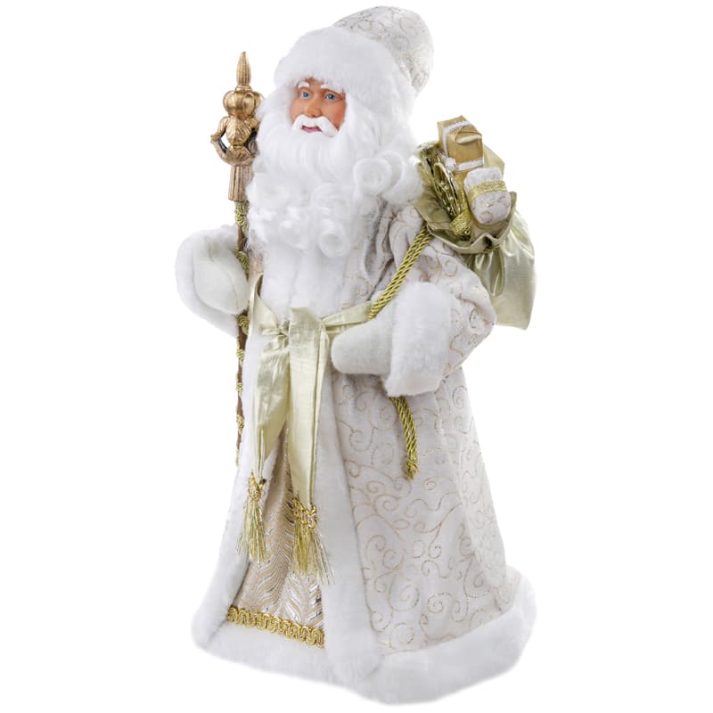 картинка Дед Мороз в золотом костюме, 41 см, пластик, Феникс Презент, 82522 от магазина Альфанит в Кунгуре