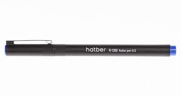 картинка Ручка роллер, 0,5 мм, синяя, корп. черный матовый, "R-1200", Hatber, RP_064582 от магазина Альфанит в Кунгуре