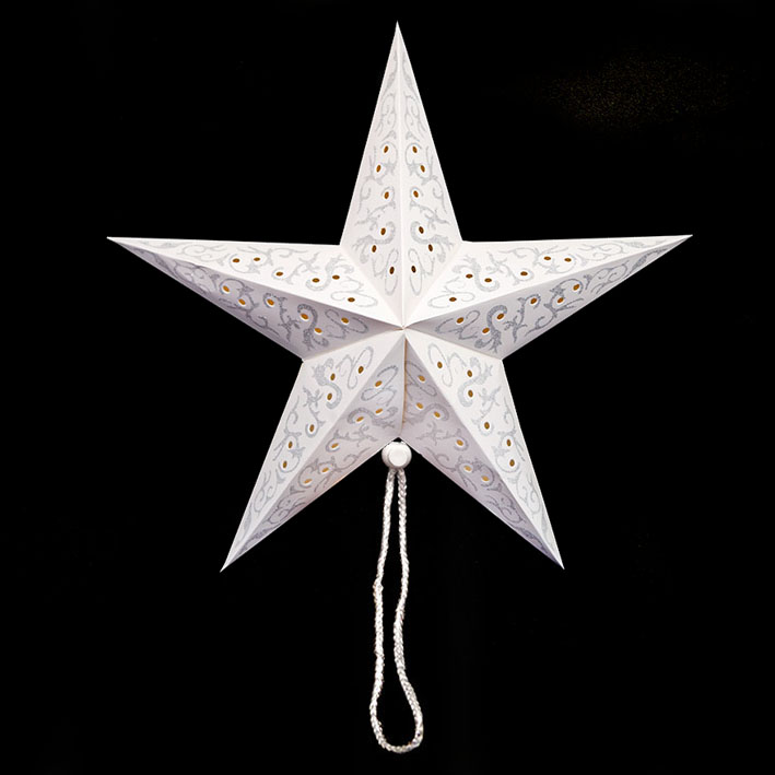 картинка Подвеска новогодняя, 45 см, бумага, "Звезда с серебрянными узорами", 9311-2-45 от магазина Альфанит в Кунгуре
