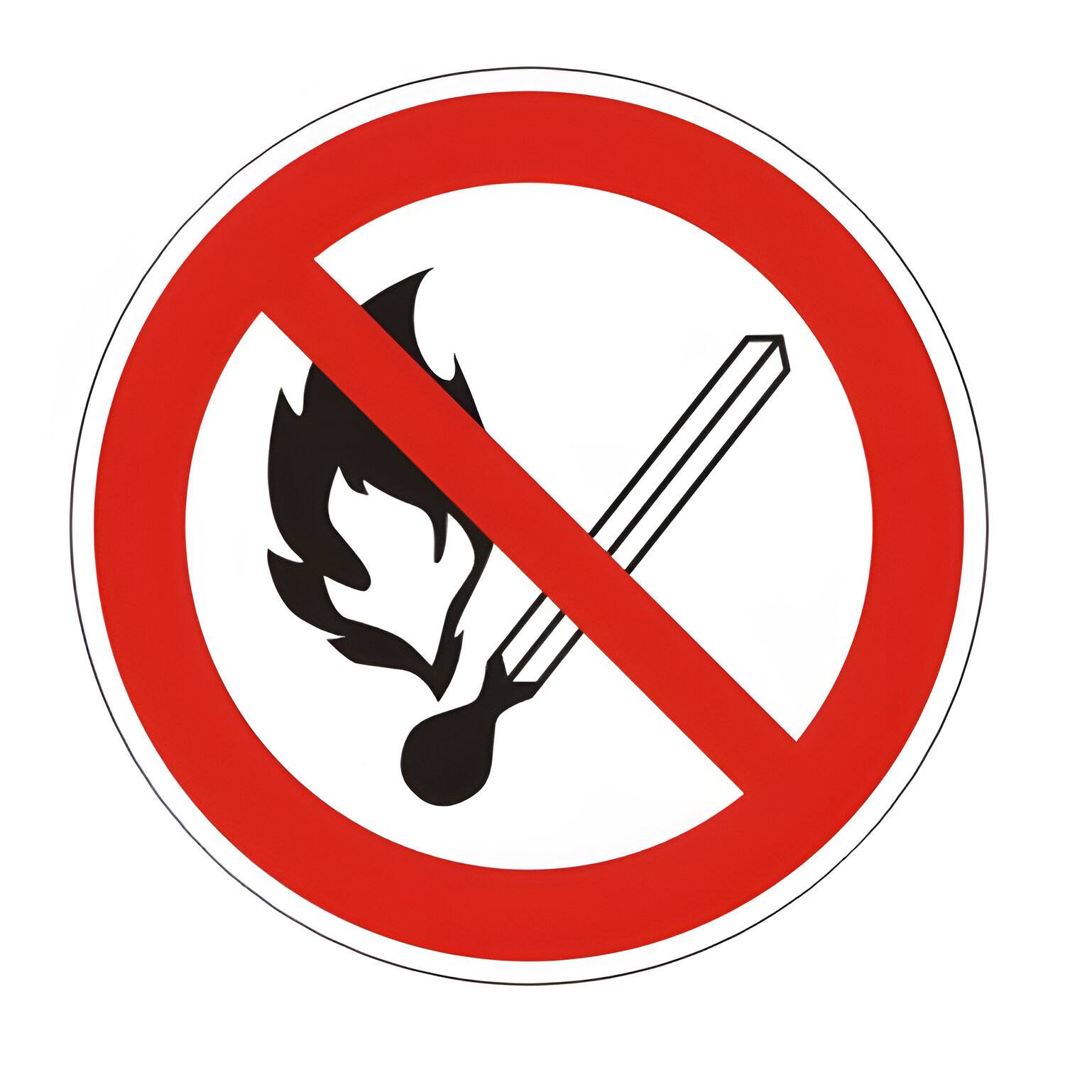 картинка Знак запрещающий, самоклеящийся, "Запрещается пользоваться открытым огнем и курить", 610002/Р02 от магазина Альфанит в Кунгуре