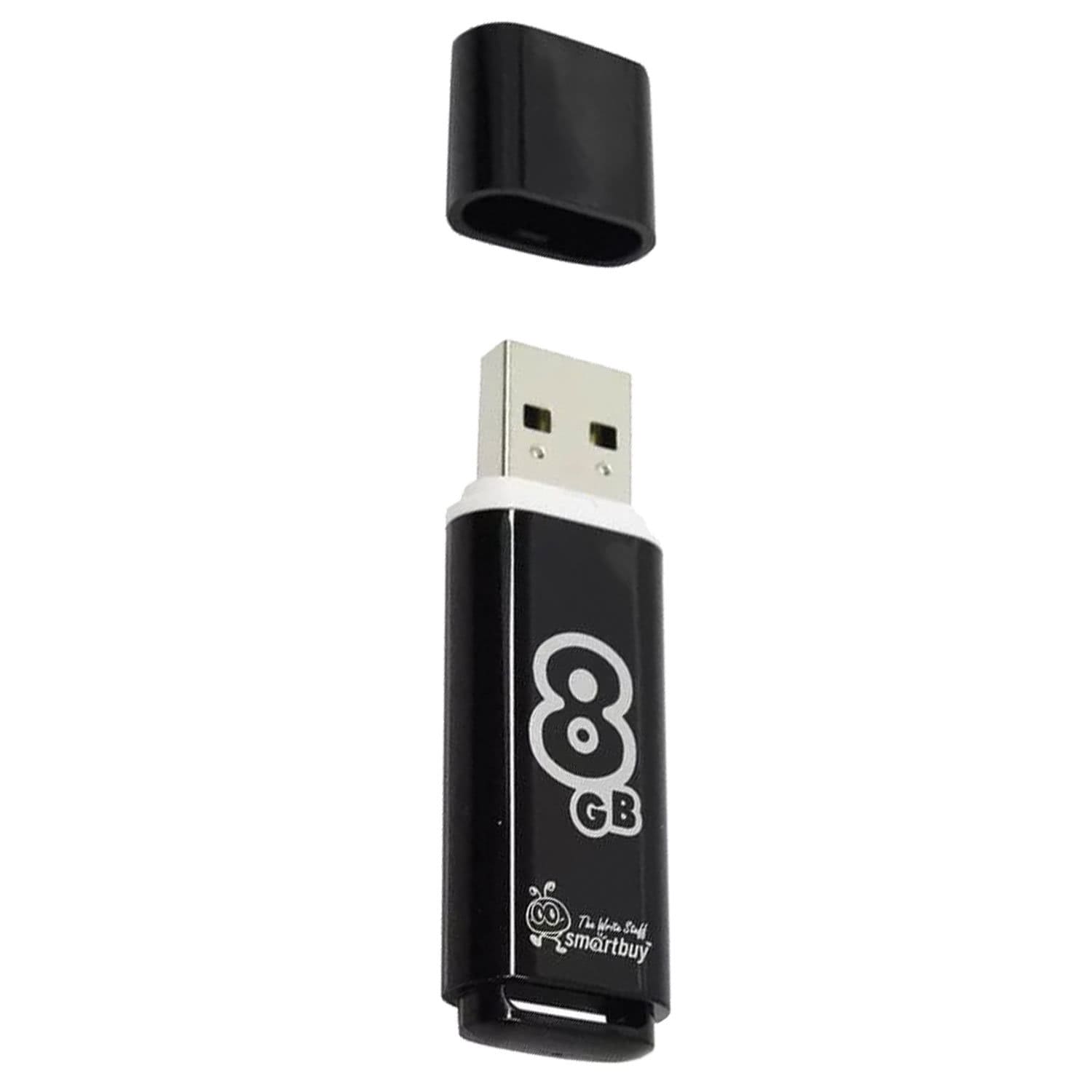 картинка Флеш-диск SmartBuy 8 GB, Glossy, черный, SB8GBGS-K от магазина Альфанит в Кунгуре