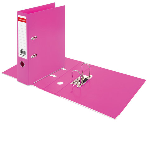 картинка Папка-регистратор, А4, корешок 75 мм, до 500 л, полипропилен, розовый, с карманом, "Extra", BRAUBERG, 228575 от магазина Альфанит в Кунгуре