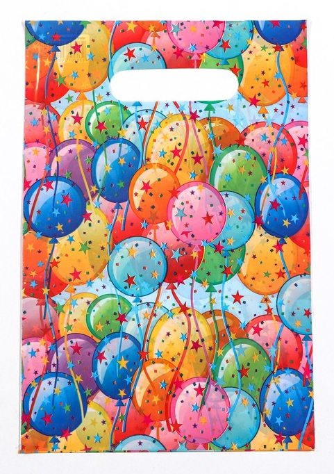 картинка Пакет, 20*30 см, 30 мкм, вырубная ручка, полиэтилен, "Воздушные шарики", 9945394 от магазина Альфанит в Кунгуре