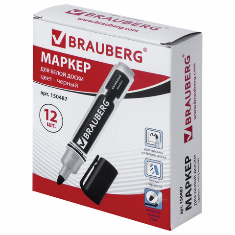 картинка Маркер для доски, 5 мм, круглый, черный, "Neo", BRAUBERG, 150487 от магазина Альфанит в Кунгуре