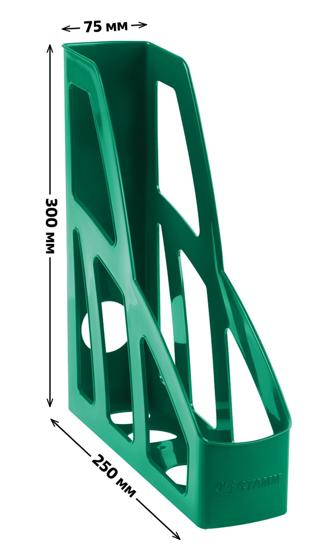 картинка Лоток для бумаг вертикальный 1 отдел, 300*250*75 мм, пластик, зеленый, "Лидер", СТАММ, ЛТВ-30453 от магазина Альфанит в Кунгуре