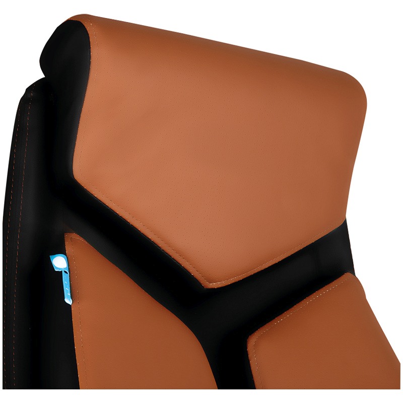 картинка Кресло руководителя Helmi "Inari HL-E01", экокожа, черный/коричневый, 311363 от магазина Альфанит в Кунгуре
