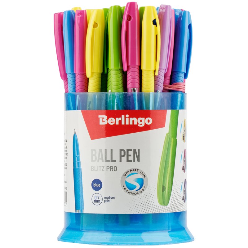 картинка Ручка шариковая, 0,7 мм, синяя, корп. ассорти, "Blitz Pro", Berlingo, CBp_70835 от магазина Альфанит в Кунгуре