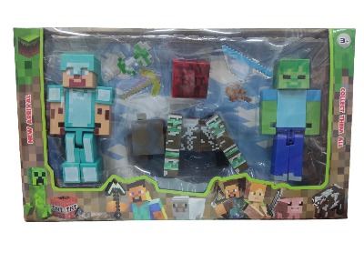 картинка Набор игровых фигурок, 8 шт, 20*34 см см, пластик, в коробке, "Minecraft", 507078 от магазина Альфанит в Кунгуре