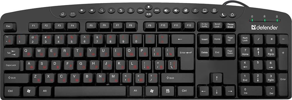 картинка Клавиатура проводная Defender Atlas HB-450 RU, USB, мультимедиа, черный от магазина Альфанит в Кунгуре