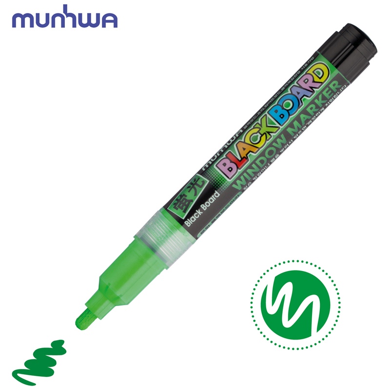 картинка Маркер меловой, 3 мм, зеленый, водная основа, "Black Board Marker", MunHwa, ВМ-04 от магазина Альфанит в Кунгуре