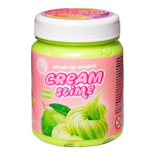 картинка Слайм, 250 гр см, лайм, в банке, ароматизированный, "Cream. Лайм", Slime, SF05-X от магазина Альфанит в Кунгуре